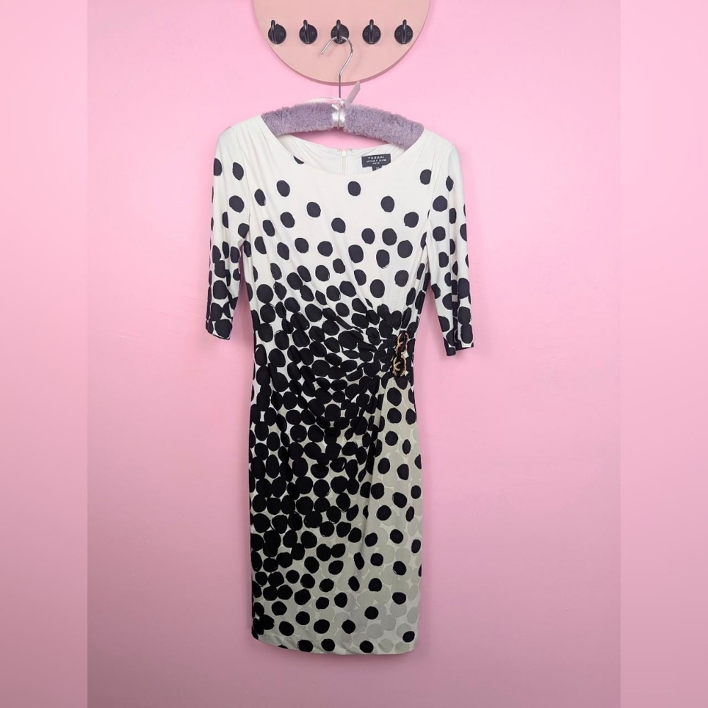 Tahari Arthur S. Levine Petite Dot Print Jersey Sheath Dress